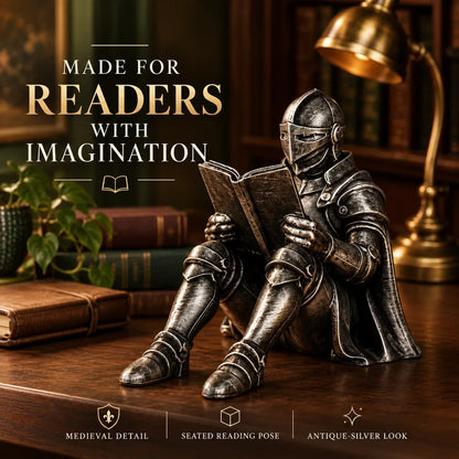 ⚔️📖 Reading Knight Bookshelf Statue | Medieval Fantasy Bookend Décor