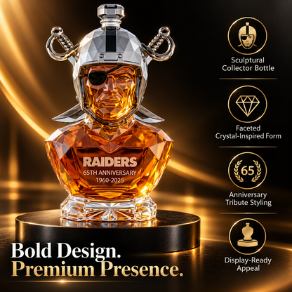 Raiders 65th Anniversary Collector Whiskey Bottle