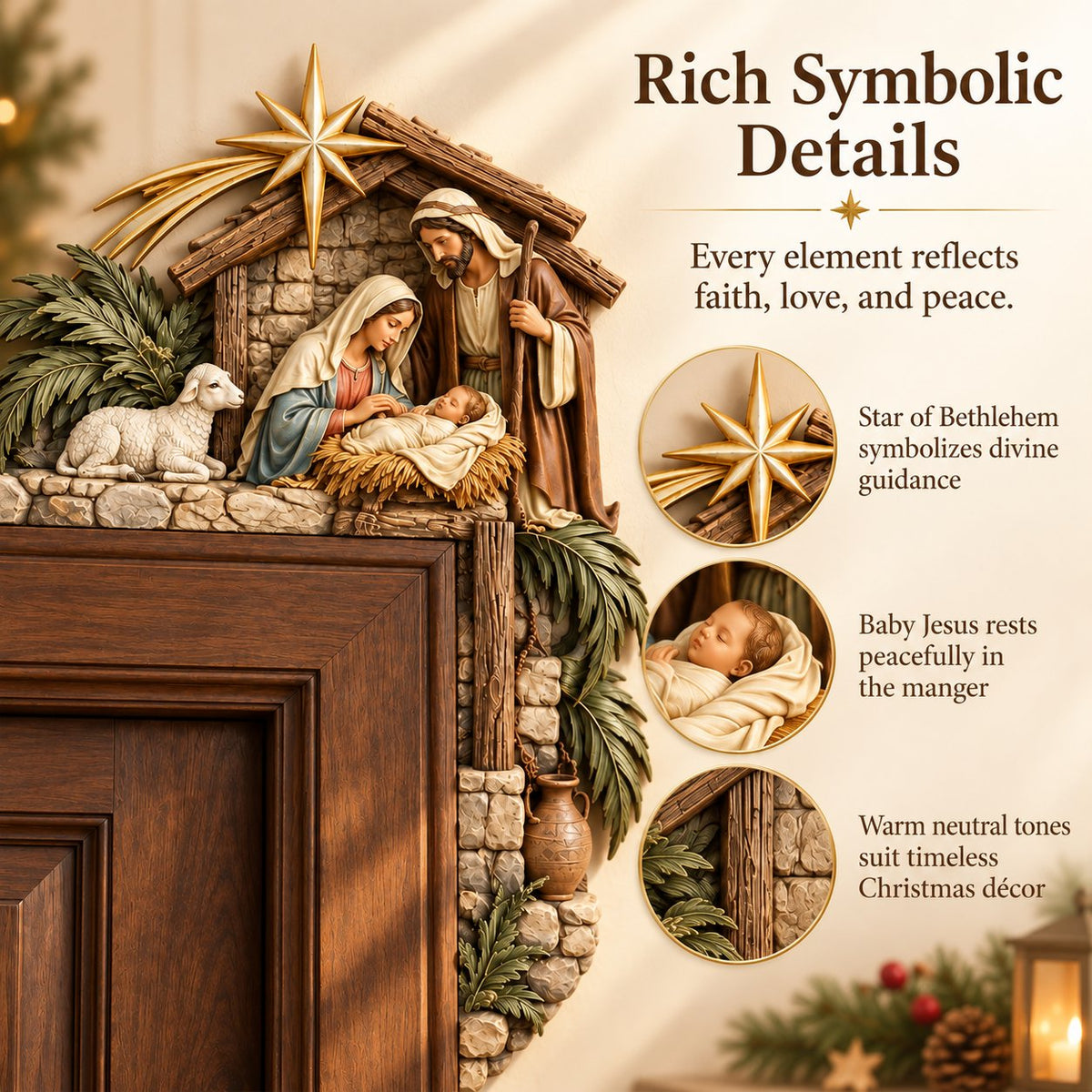 🎄 3D Christmas Nativity Door Frame Corner Decor — A Meaningful Holiday Accent ✨