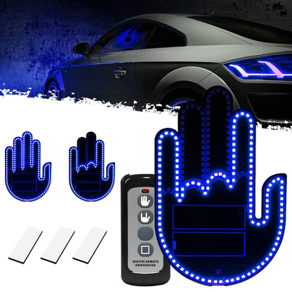 DIBMS Remote Control LED Car Gesture Light – Rechargeable Finger Hand Sign for Rear Window