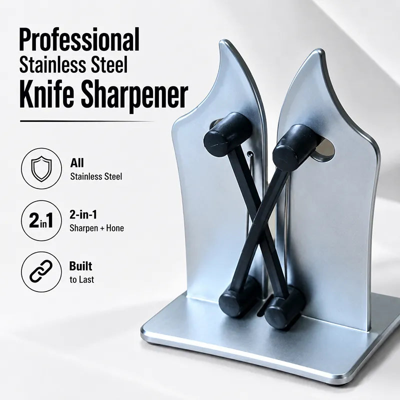 🔪Professional Stainless Steel Knife Sharpener – Fast Sharpening for Smooth, Wavy & Micro-Tooth Blades, Adjustable 16°-32°