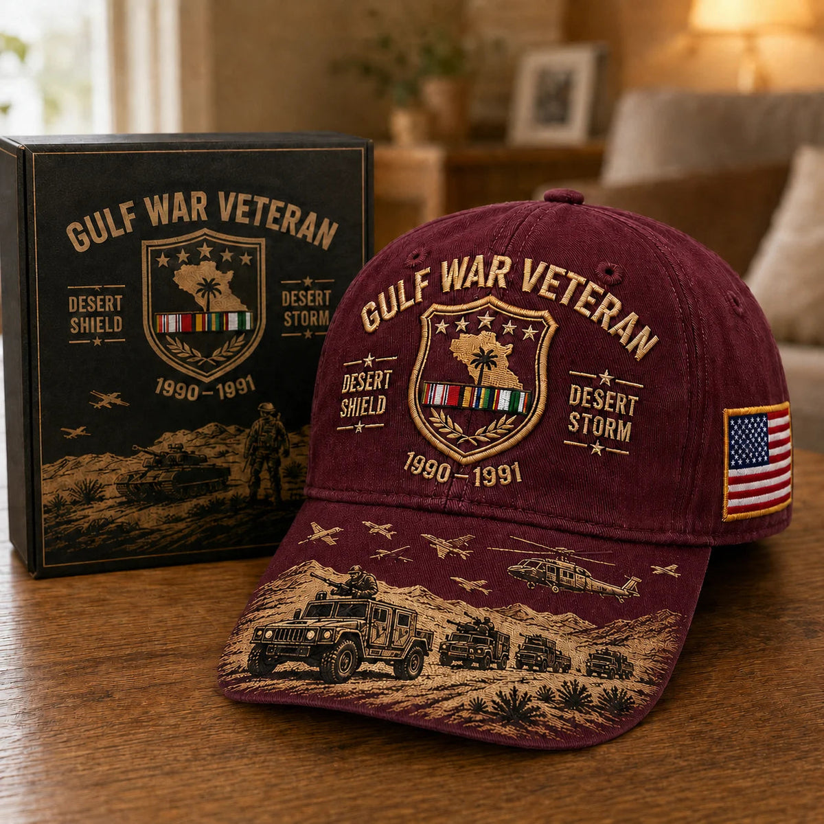 🏆Last Day Promo: 49% OFF! 🏜️ Desert Storm Veteran Commemorative Cap – Gulf War Desert Shield Veteran Hat