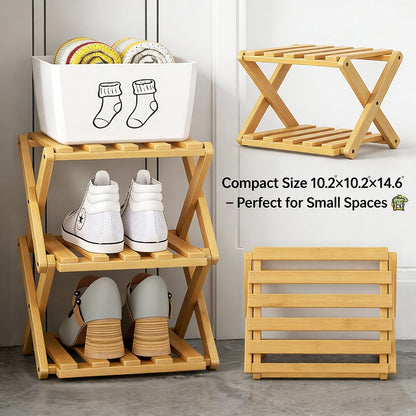 The 9-Tier No-Assembly Bamboo Rack ! ✨👟