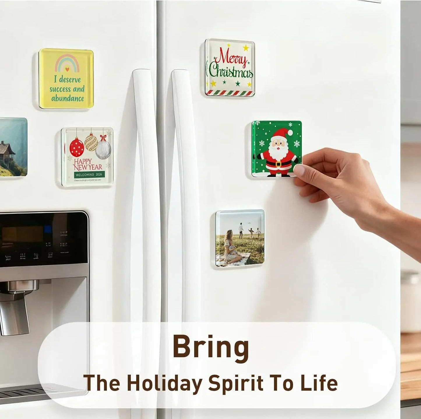 🎞✂ 10 Pack  2" x 2" Clear Acrylic DIY Fridge Magnet Set with Adhesive Backing – Square Magnetic Photo Frames with Stunning 3D Effect 💕