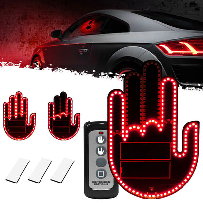 DIBMS Remote Control LED Car Gesture Light – Rechargeable Finger Hand Sign for Rear Window