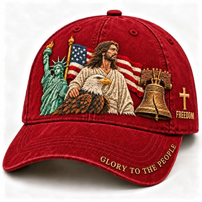 ✝️🇺🇸 Faith & Freedom American Heritage Embroidered Cap