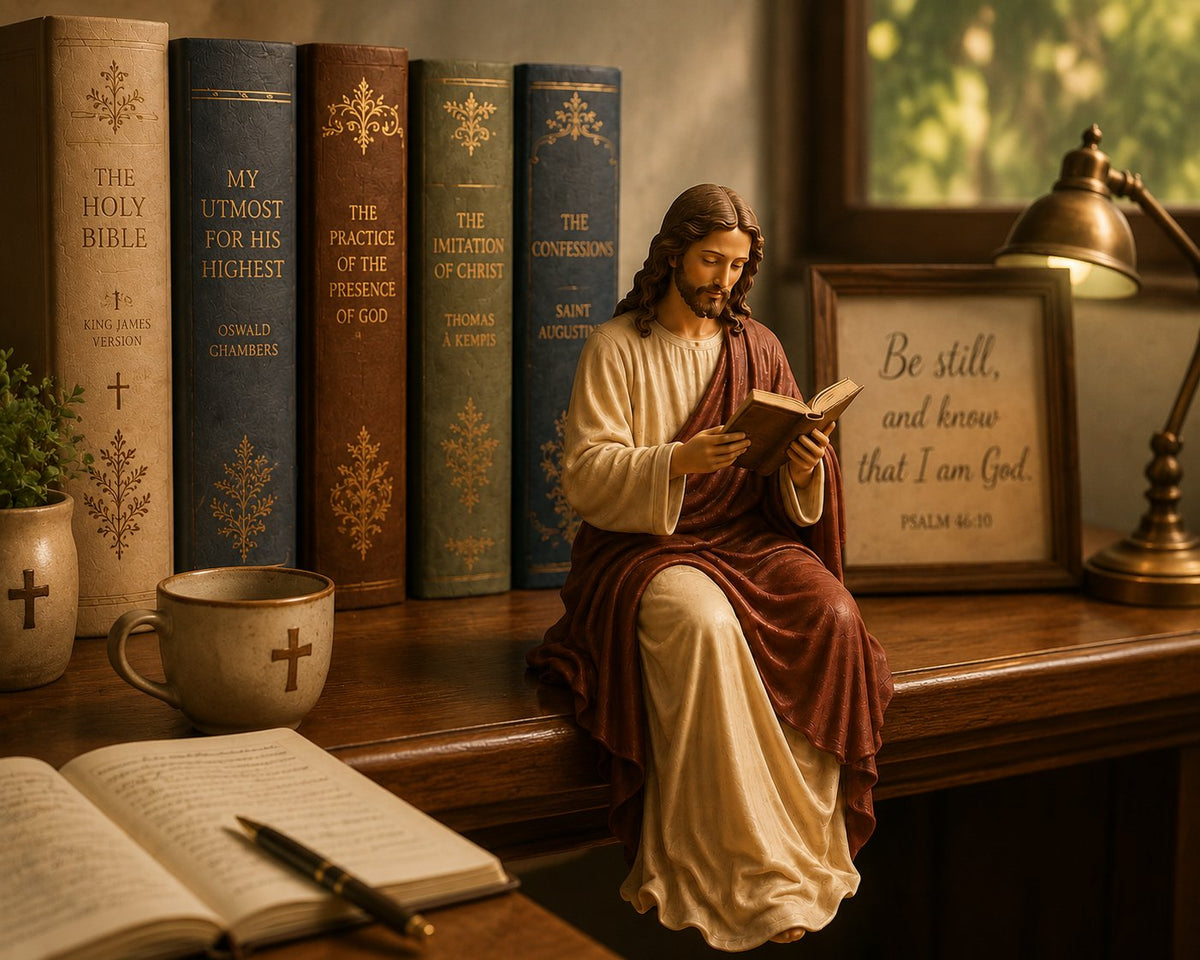 ✝️📖Faith & Wisdom Jesus and Mary Shelf Decor