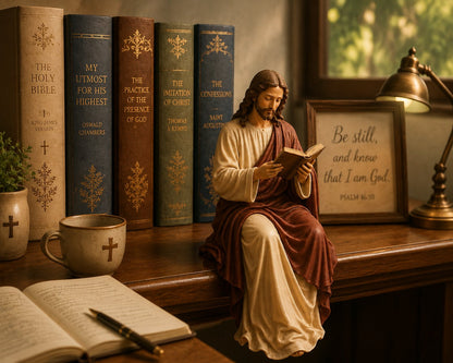 ✝️📖Faith & Wisdom Jesus and Mary Shelf Decor