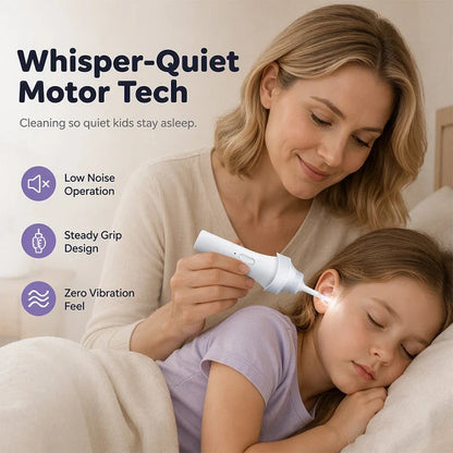 👂 LED Ear Wax Vacuum Cleaner with 65 kPa Suction & Washable Silicone Tips