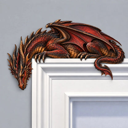 🐉🔥 Sleeping Dragon Door Topper | Medieval Fantasy Dragon Guardian Wall Décor for Doorway 🏰✨