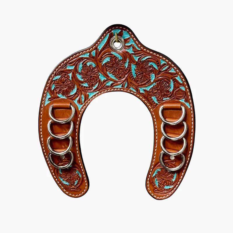🔥Handcrafted Leather Horseshoe Wild Rag Holder | Western Scarf & Bandana Organizer