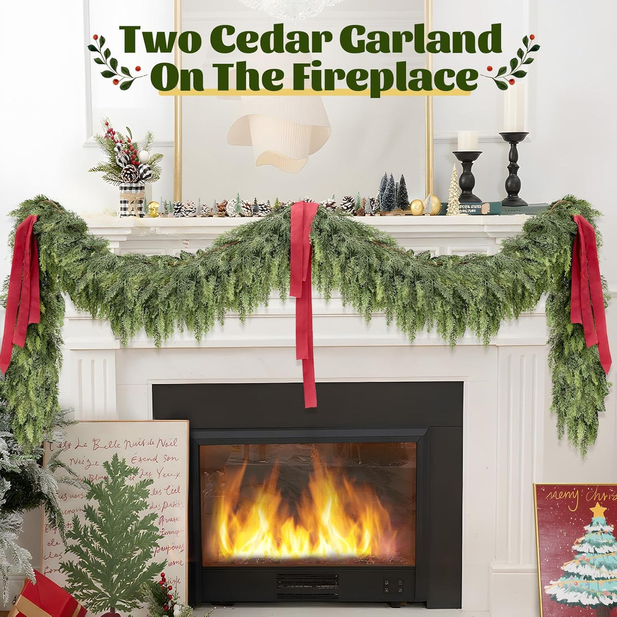 🎁Hot Sale Promotion 49% OFF🔥5-6 FT Christmas Cedar Garland for Mantle