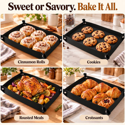 🍪 Foldable Silicone Baking Tray – Bake, Release & Store with Ease