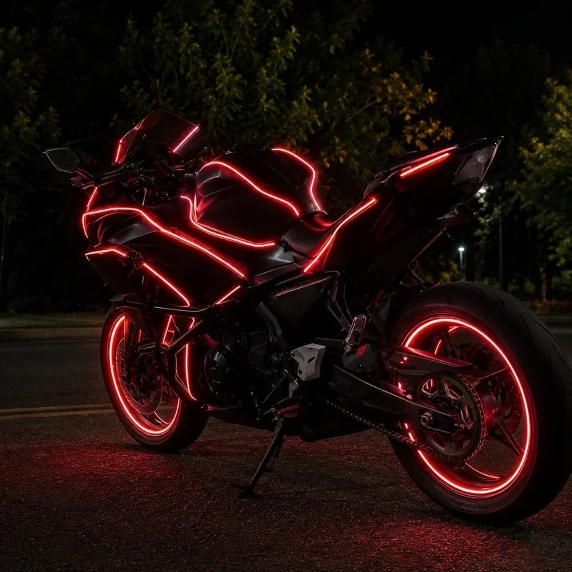 🏍️ Motorcycle RGBIC Glow Kit – 5000+ Colors, Music Sync & App Control