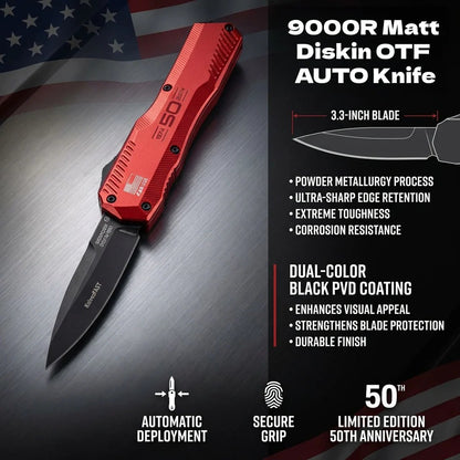 🔥Limited Time Discount 💥 - 🔪9000R Matt Diskin OTF AUTO Knife (🎉50th Anniversary Edition🎉)