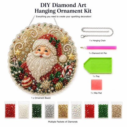 🎅Christmas Pre Sale 60% OFF!!🎄Christmas Pearl Diamond Art Hanging Ornament Kit | Resistant Non-Fading Pearl Beads DIY Handmade Holiday Hanging Decor 🎅💎