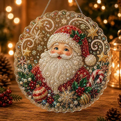 🎅Christmas Pre Sale 60% OFF!!🎄Christmas Pearl Diamond Art Hanging Ornament Kit | Resistant Non-Fading Pearl Beads DIY Handmade Holiday Hanging Decor 🎅💎
