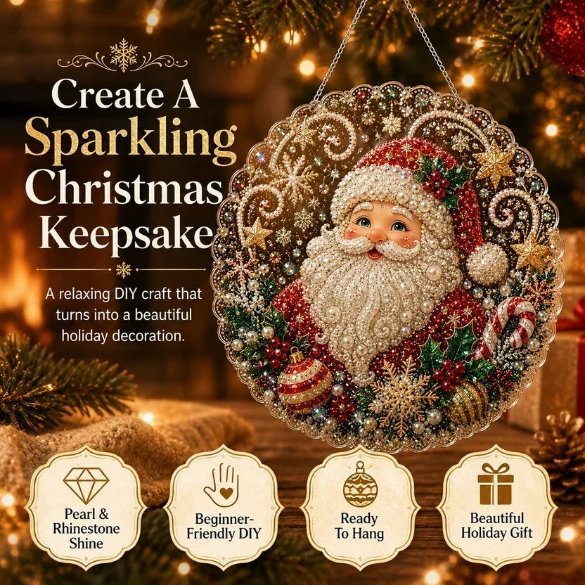 🎅Christmas Pre Sale 60% OFF!!🎄Christmas Pearl Diamond Art Hanging Ornament Kit | Resistant Non-Fading Pearl Beads DIY Handmade Holiday Hanging Decor 🎅💎