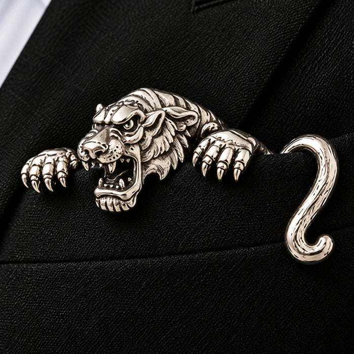 Tiger animal brooch