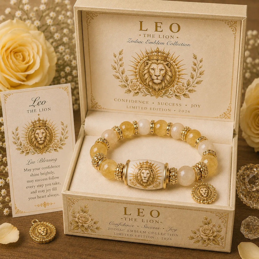 Leo zodiac chalcedony bracelet
