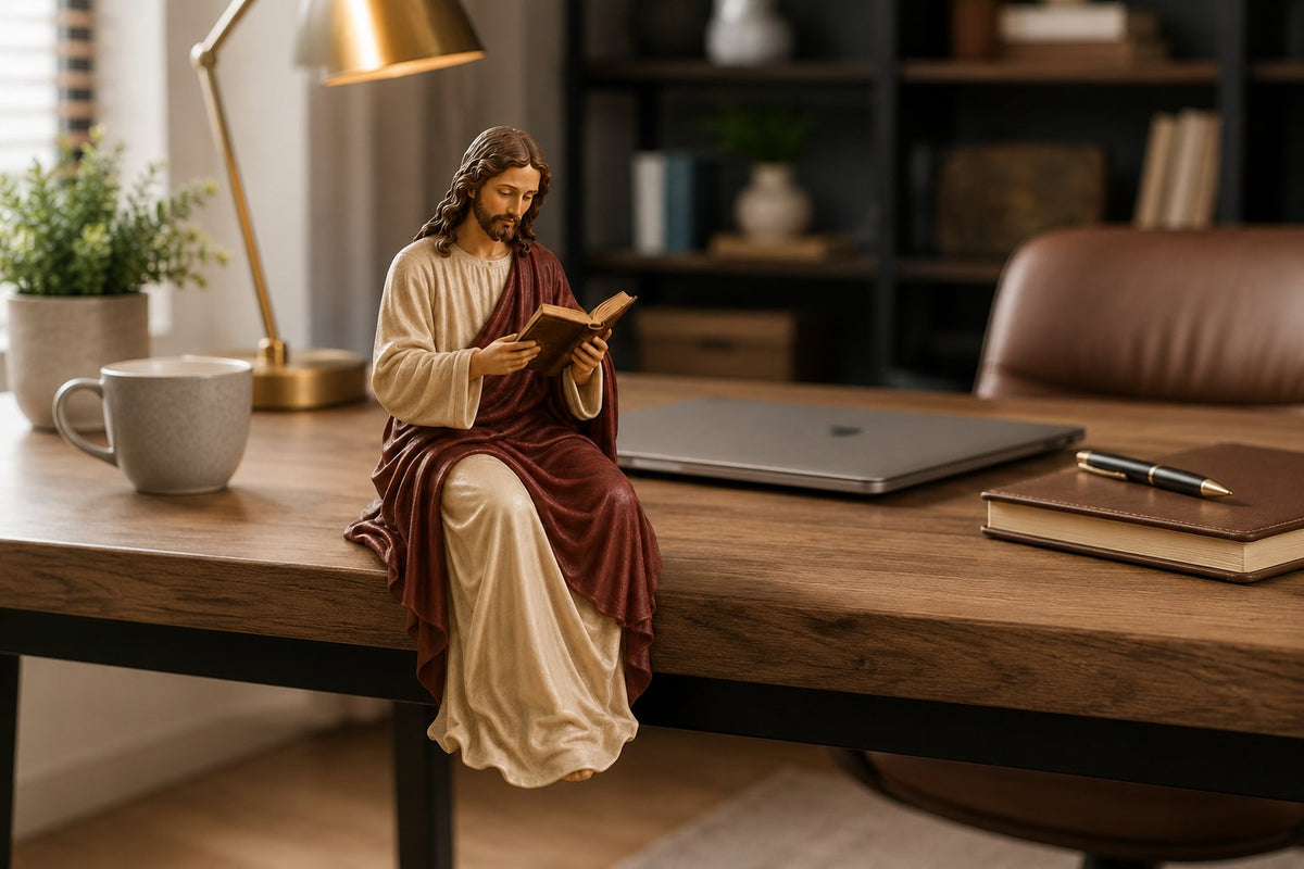✝️📖Faith & Wisdom Jesus and Mary Shelf Decor