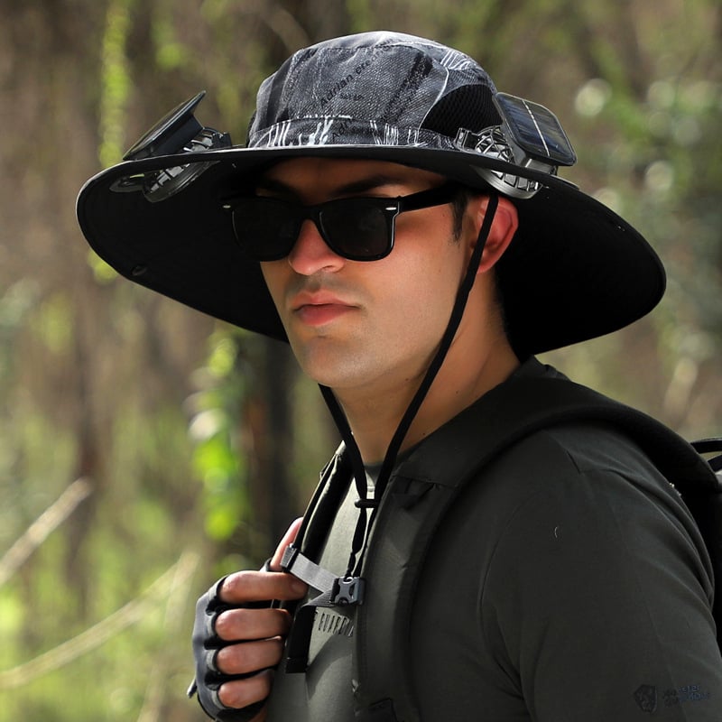 🔥Last Day Sale🔥 - Outdoor Wide Brim Sun Hat With Solar Fan