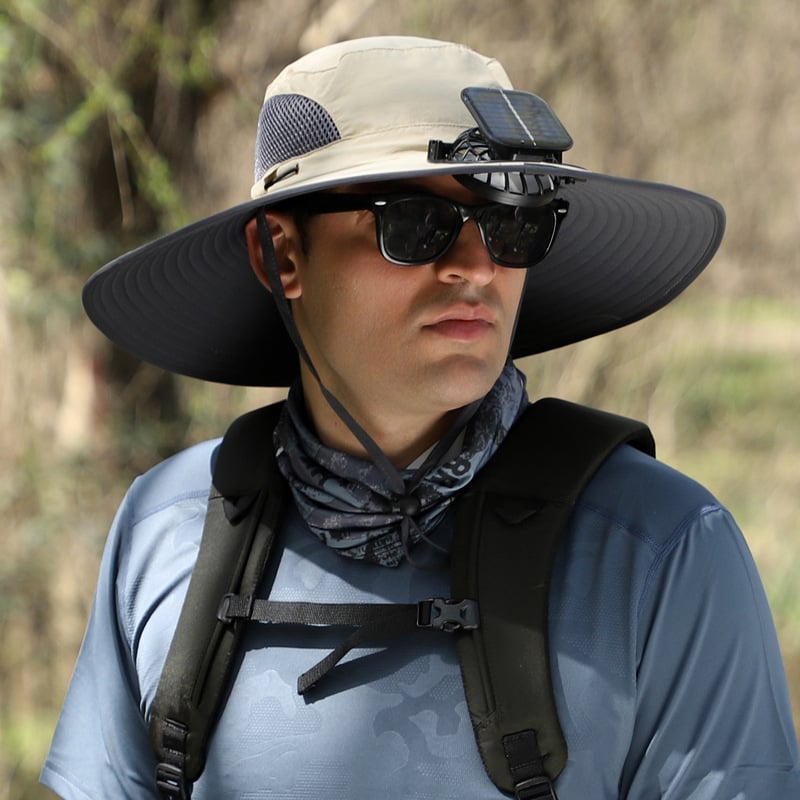 🔥Last Day Sale🔥 - Outdoor Wide Brim Sun Hat With Solar Fan