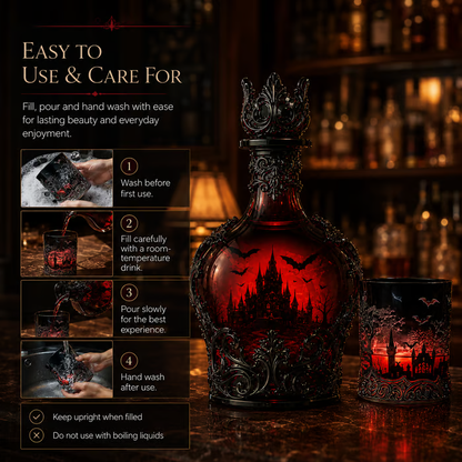 🔥Last Day 49% OFF - 🦇🍺Gothic Vampire Castle Whisky Decanter & Tumbler(📦Buy 2 Free Shipping) - Gothic Bottl🎁
