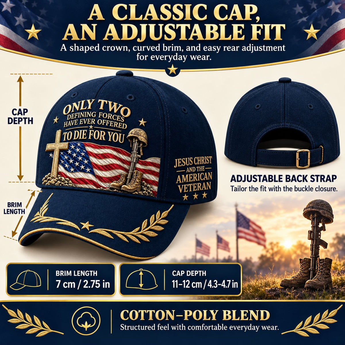 🇺🇸 Faith & Veteran Tribute Cap – Honor Their Sacrifice ✝️