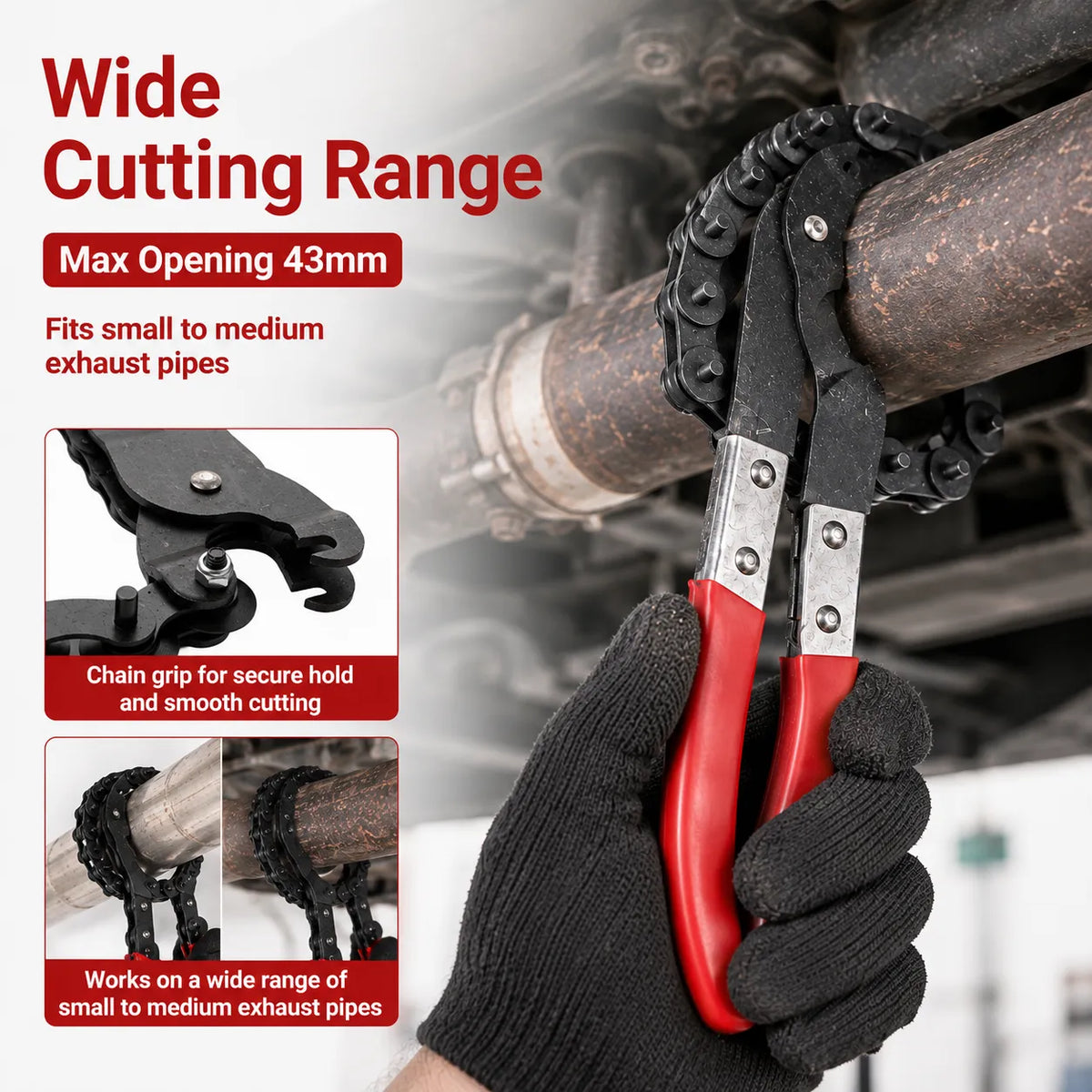 Automotive exhaust pipe cutter