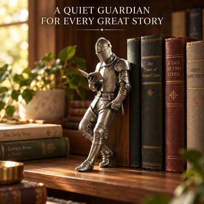 ⚔️📖 Reading Knight Bookshelf Statue | Medieval Fantasy Bookend Décor