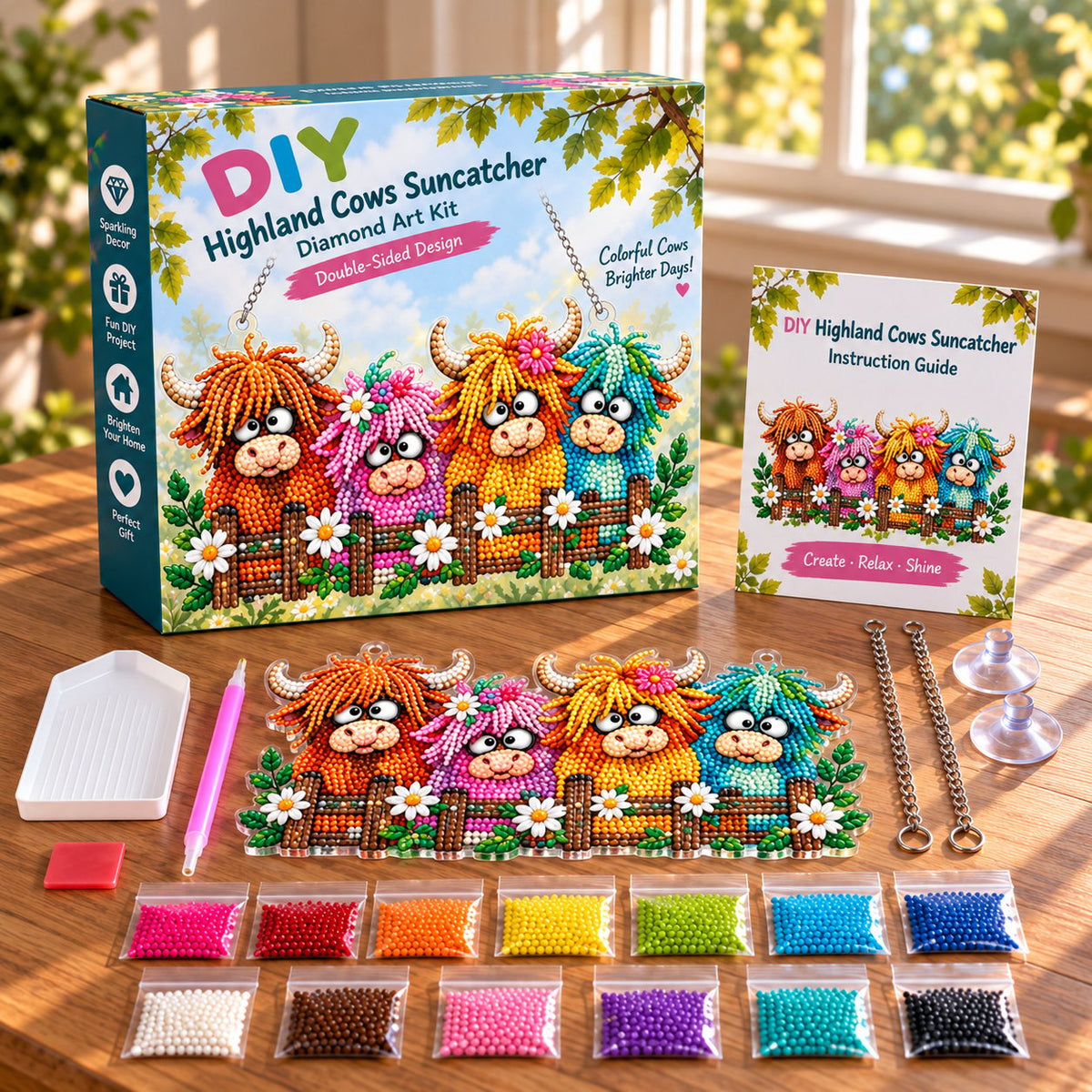 🐦✨ Sunny Birds Diamond Art Suncatcher DIY Kit