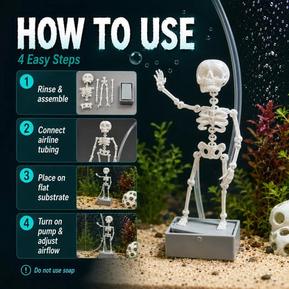 Air-Driven Dancing Skeleton Aquarium Ornament