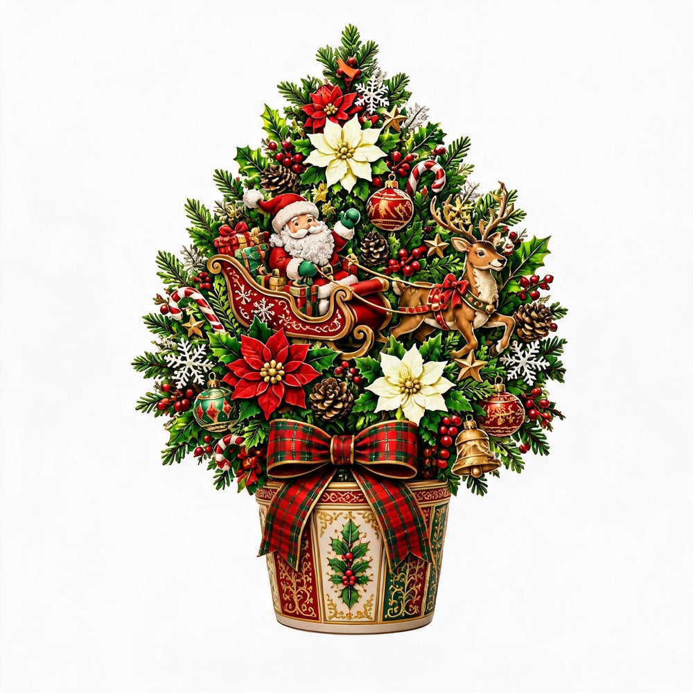 Santa Sleigh Christmas Tree design