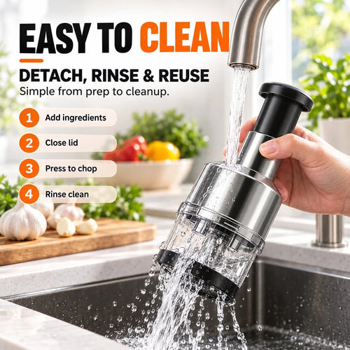 Chop Garlic Faster – Press-Down Manual Food Chopper