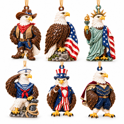 2026 Patriotic Bald Eagle Christmas Ornaments
