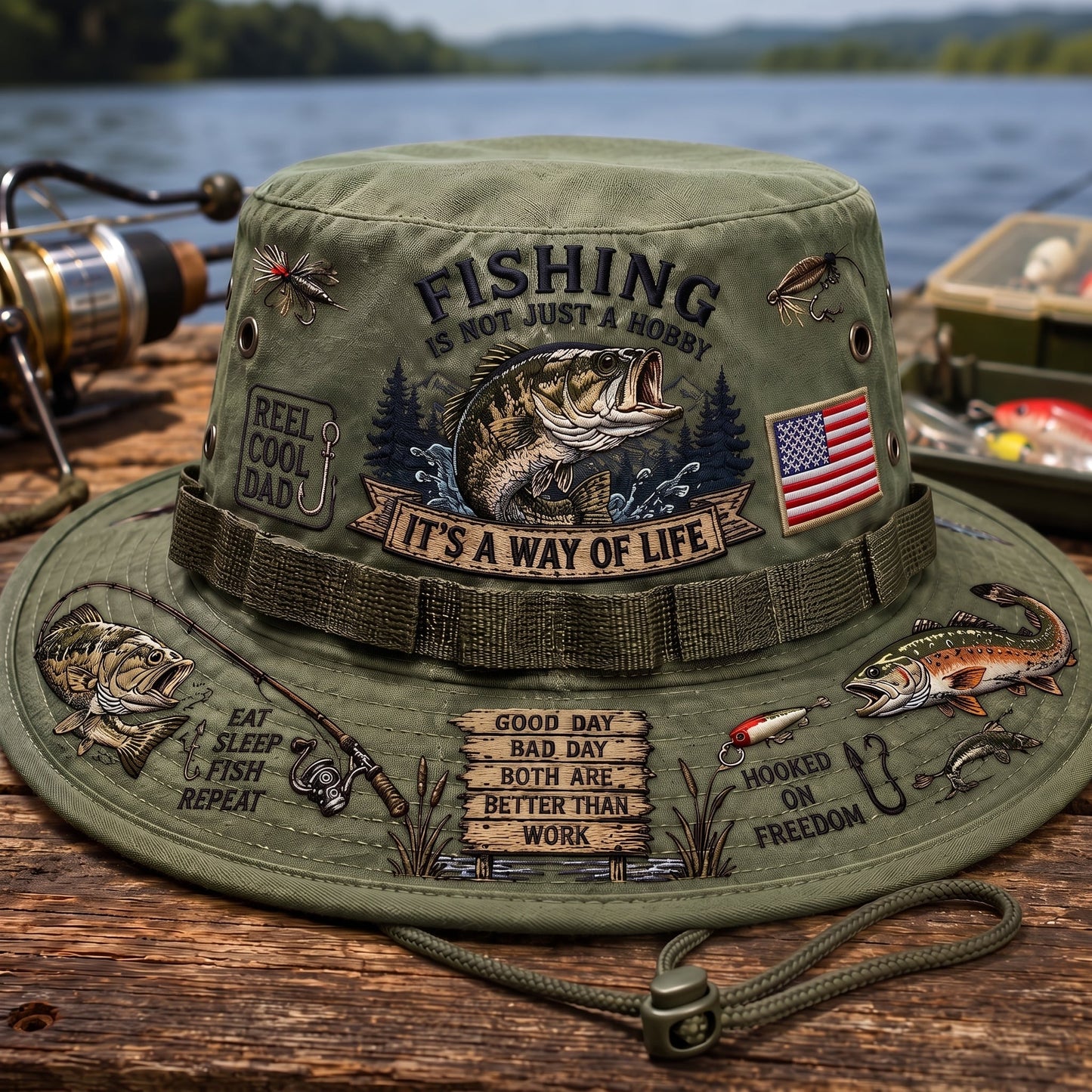🎁🇺🇸 Last Day Promo: 49% OFF 🎣 Fishing Is a Way of Life Boonie Hat
