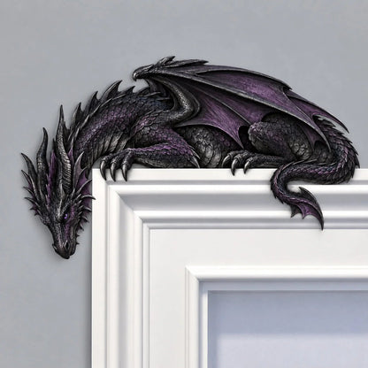 🐉🔥 Sleeping Dragon Door Topper | Medieval Fantasy Dragon Guardian Wall Décor for Doorway 🏰✨