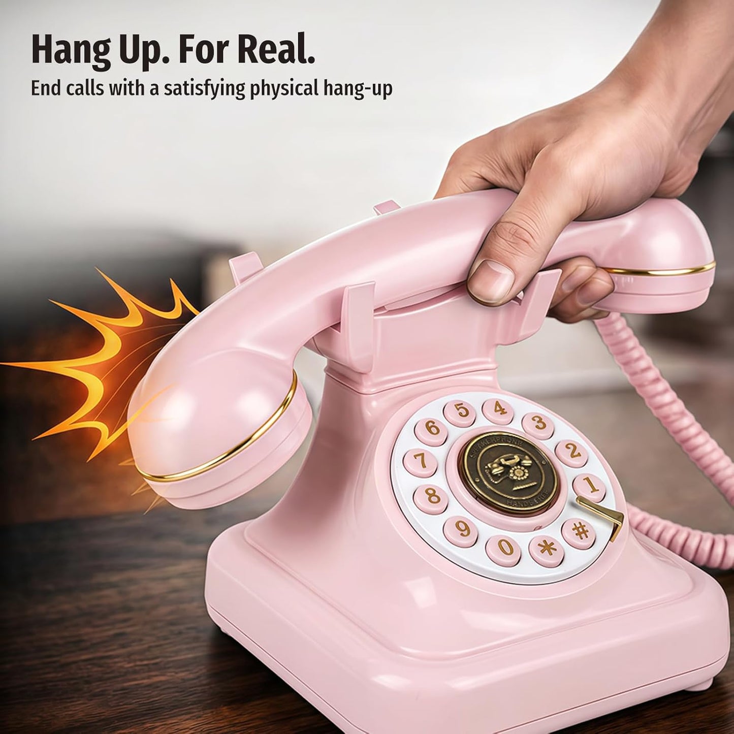 ☎️🌈 Vintage Old Fashioned Telephone with Speakerphone & Volume Control 📞