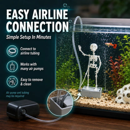Air-Driven Dancing Skeleton Aquarium Ornament