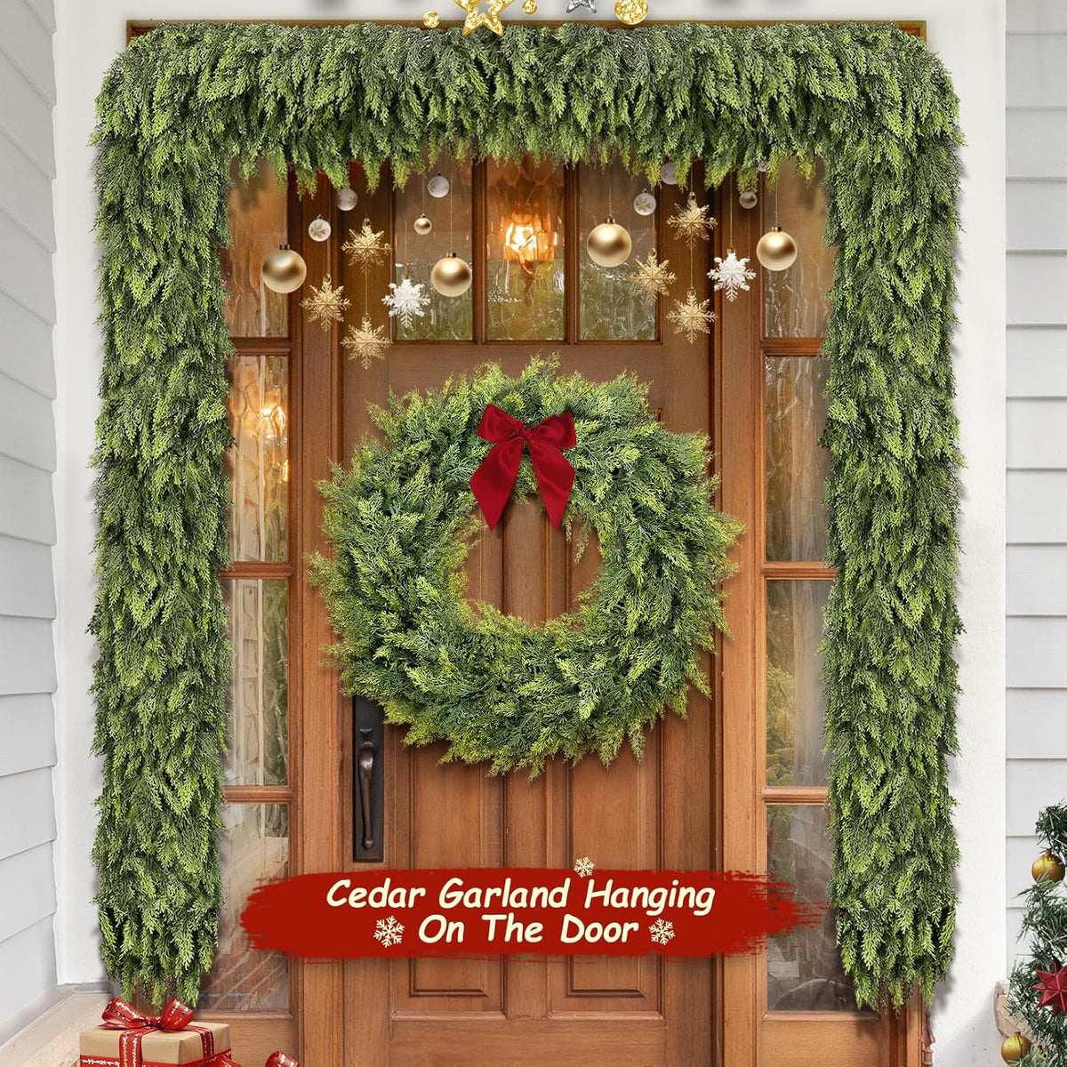🎁Hot Sale Promotion 49% OFF🔥5-6 FT Christmas Cedar Garland for Mantle