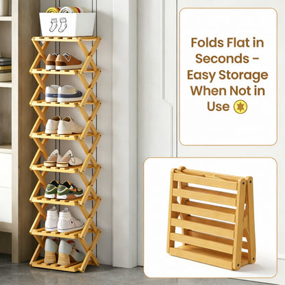 The 9-Tier No-Assembly Bamboo Rack ! ✨👟
