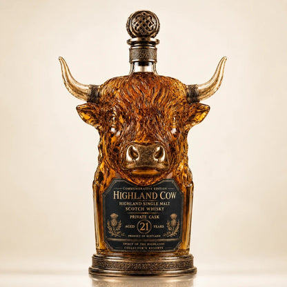 Highland Cow Private Cask 21 Years Cow Head Shaped Scotch Whisky Bottle🐂