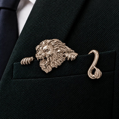 🌟 Luxury Sculpted Animal Brooch – Premium Statement Piece for Suits & Blazers