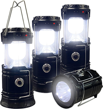 💡 Collapsible Portable LED Camping Lantern Lightweight Waterproof Solar USB Rechargeable LED Flashlight