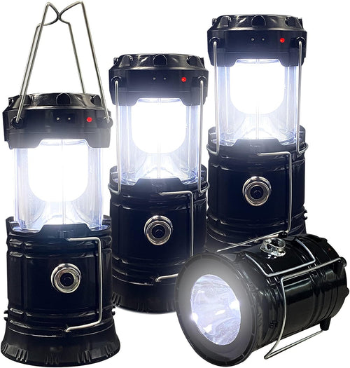 💡 Collapsible Portable LED Camping Lantern Lightweight Waterproof Solar USB Rechargeable LED Flashlight