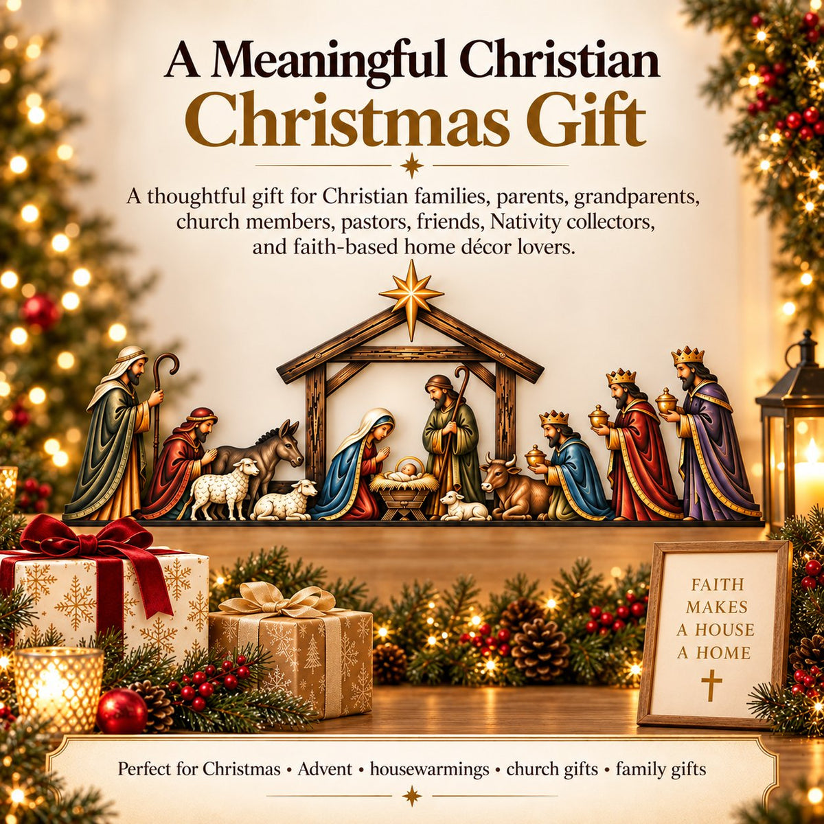 ✝ Nativity Scene Door Topper | Bring The Story Of Christmas Home✨