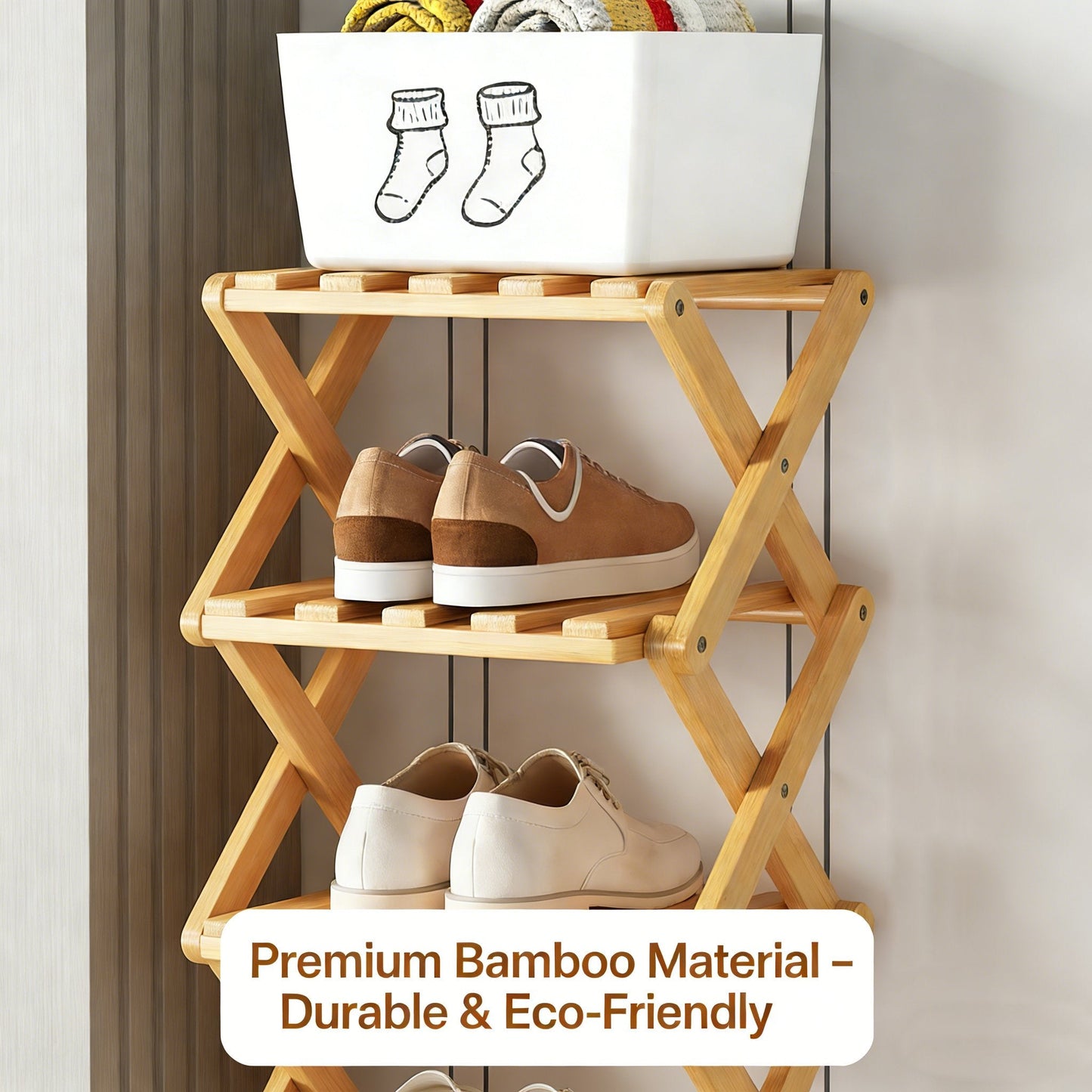 The 9-Tier No-Assembly Bamboo Rack ! ✨👟