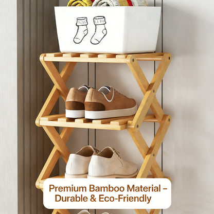 The 9-Tier No-Assembly Bamboo Rack ! ✨👟