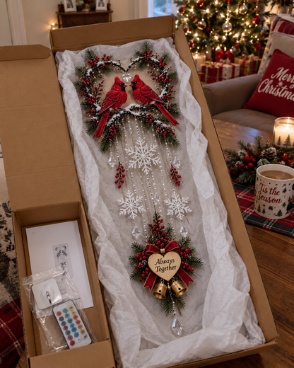🐦 Always Together Cardinals™ – Lighted Christmas Wall Decor